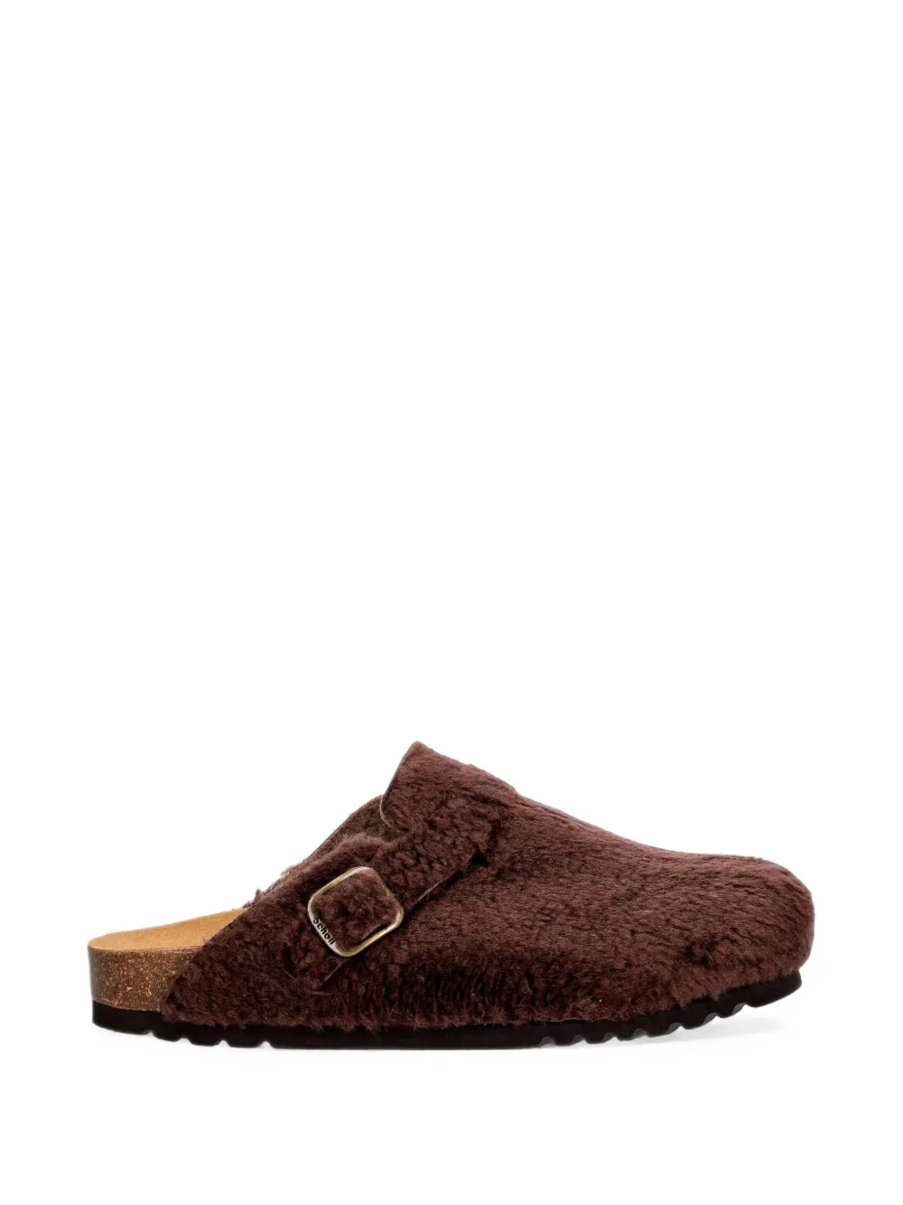 Scholl Camille Faux-fur Buckle-fastening Mules In Brown