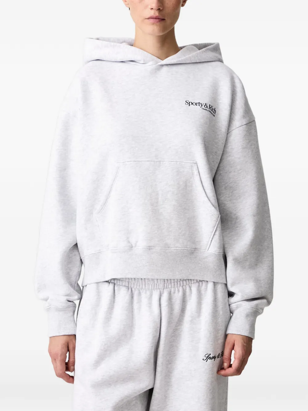 Sporty & Rich Hoodie met logoprint Grijs