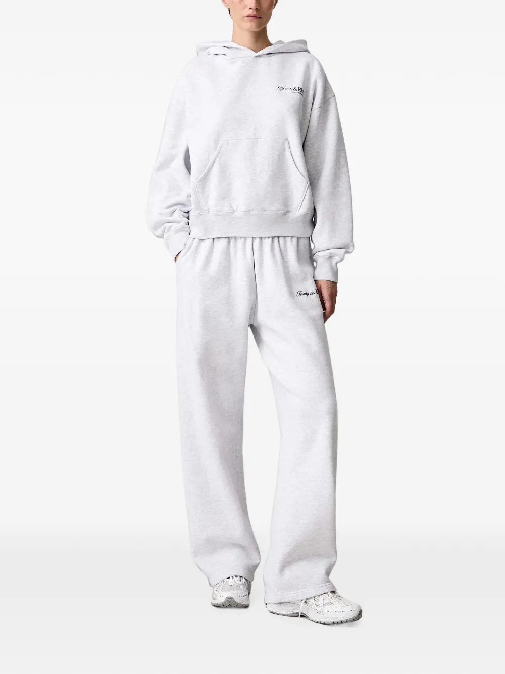 Sporty & Rich Hoodie met logoprint Grijs