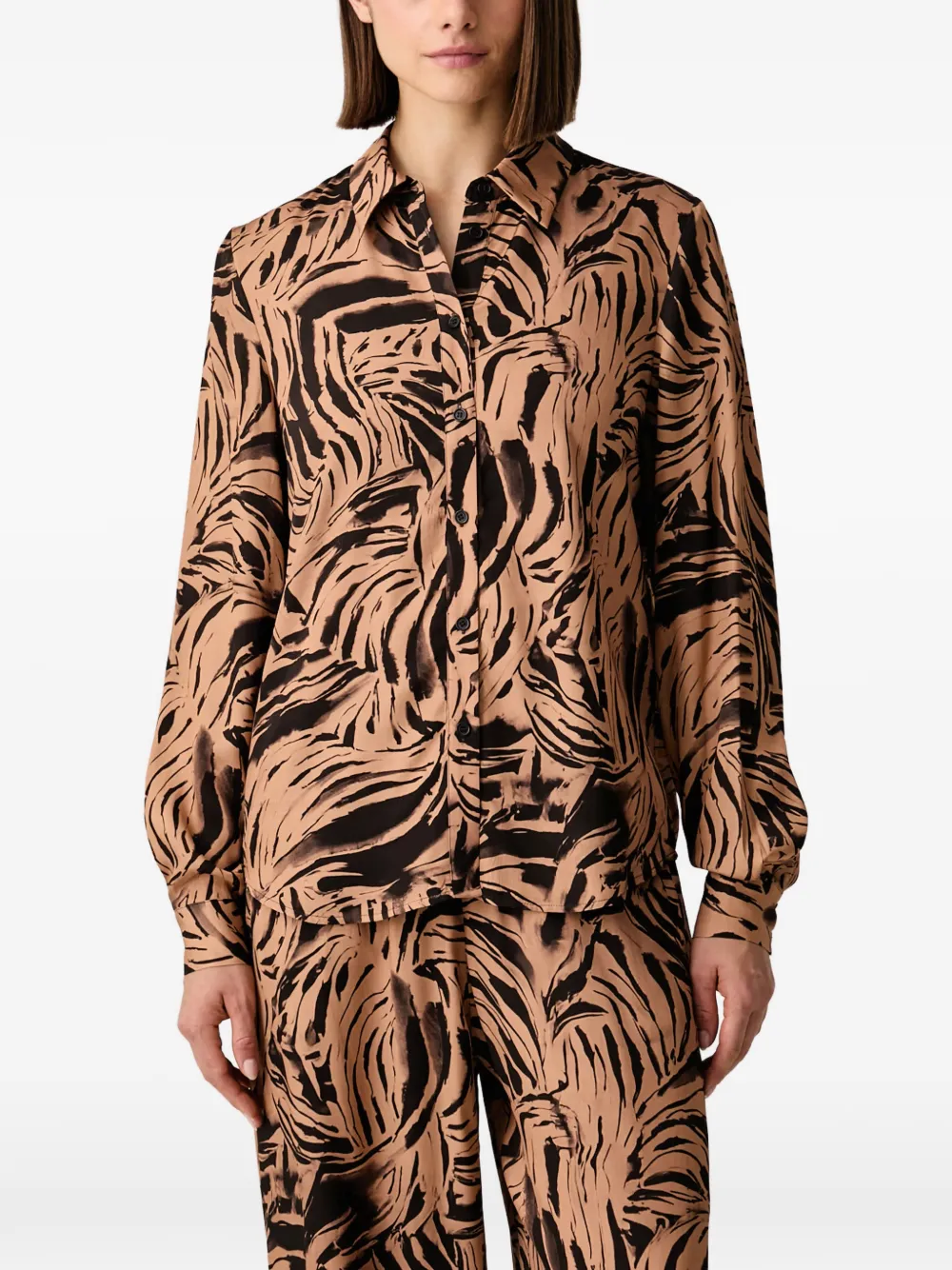 Silvian Heach Set van blouse en broek met abstracte print Bruin