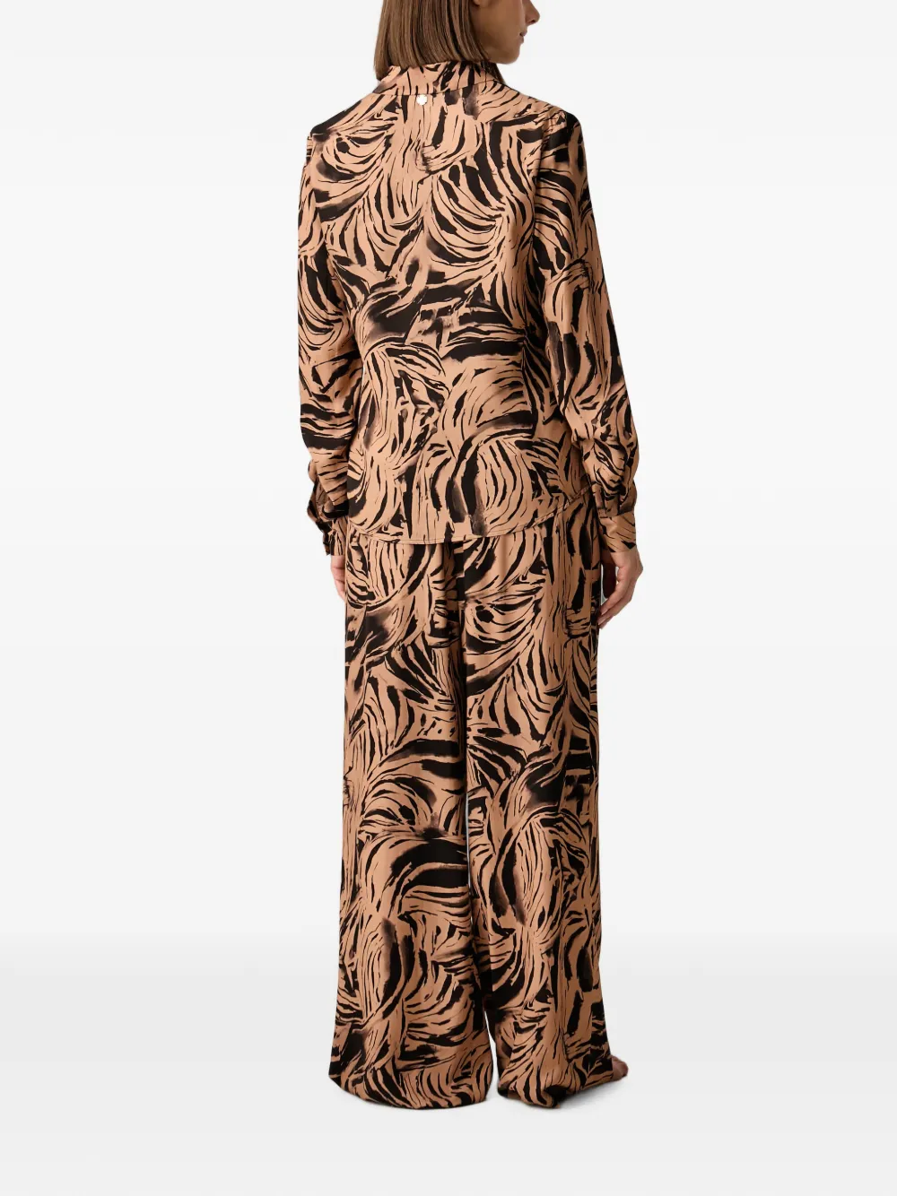Silvian Heach Set van blouse en broek met abstracte print Bruin