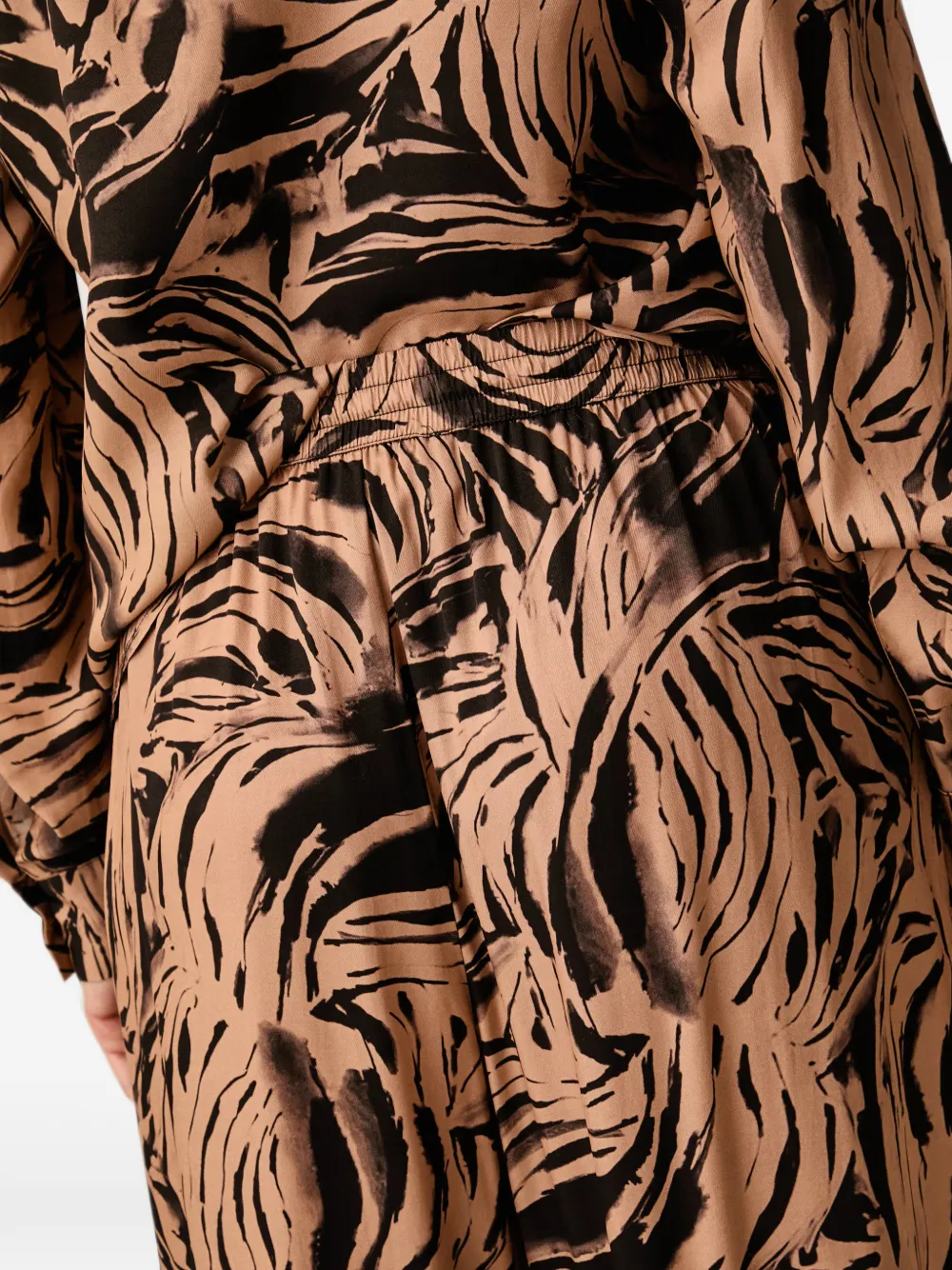 Silvian Heach Set van blouse en broek met abstracte print Bruin