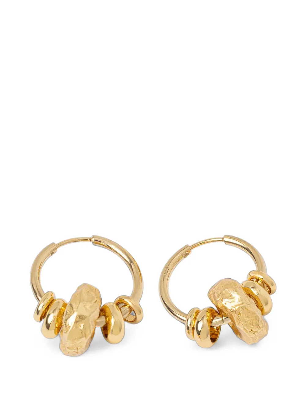 Sessùn Leelo hammered charm hoop earrings