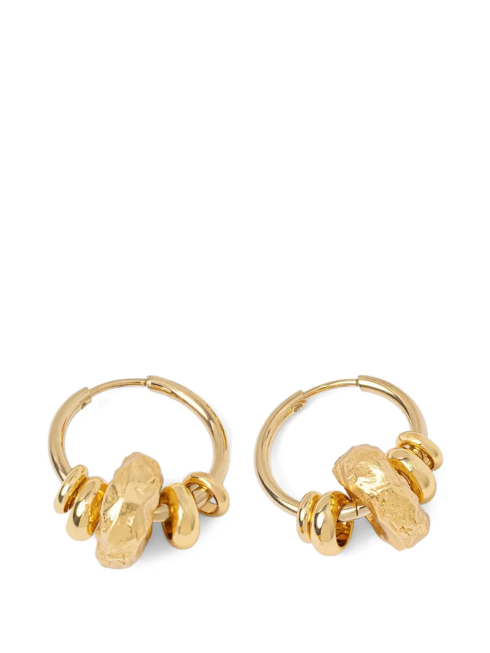 Sessùn Leelo hammered charm hoop earrings