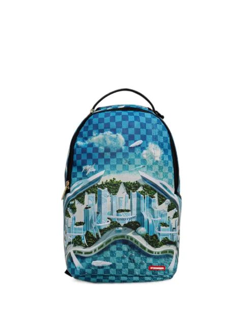 Sprayground 샤크 아일랜드 체크 프린트 백팩