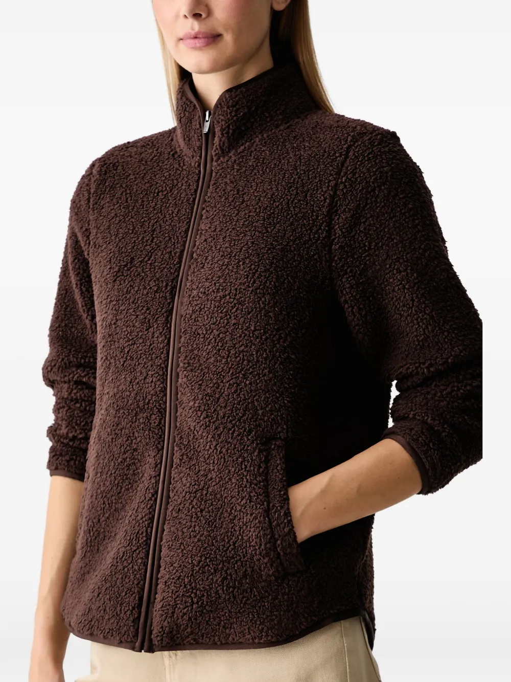 Skechers Skech-Sherpa fleece trui met rits Bruin