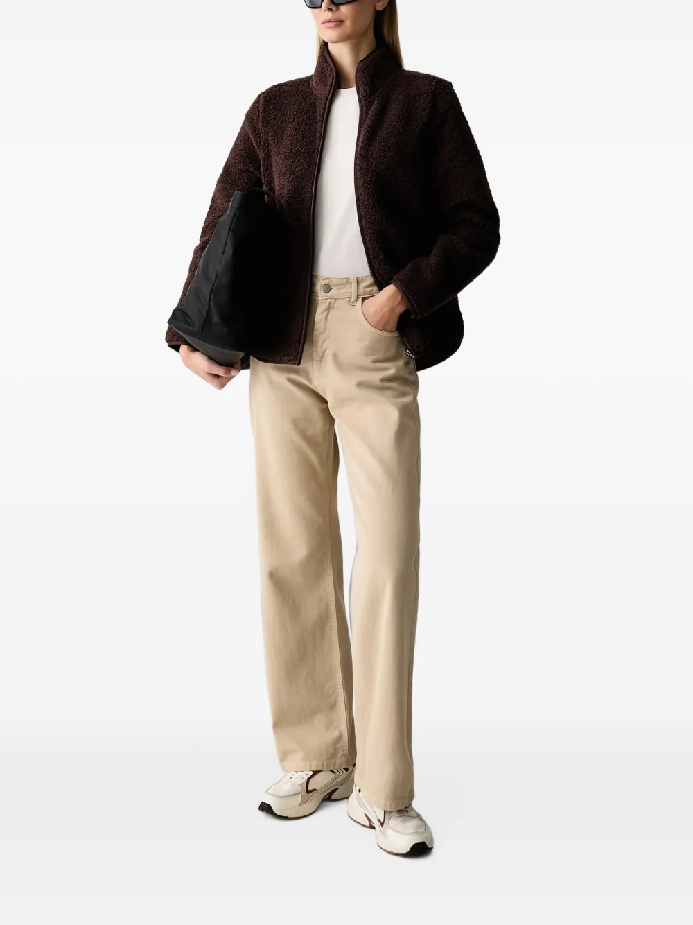 Skechers Skech-Sherpa fleece trui met rits Bruin
