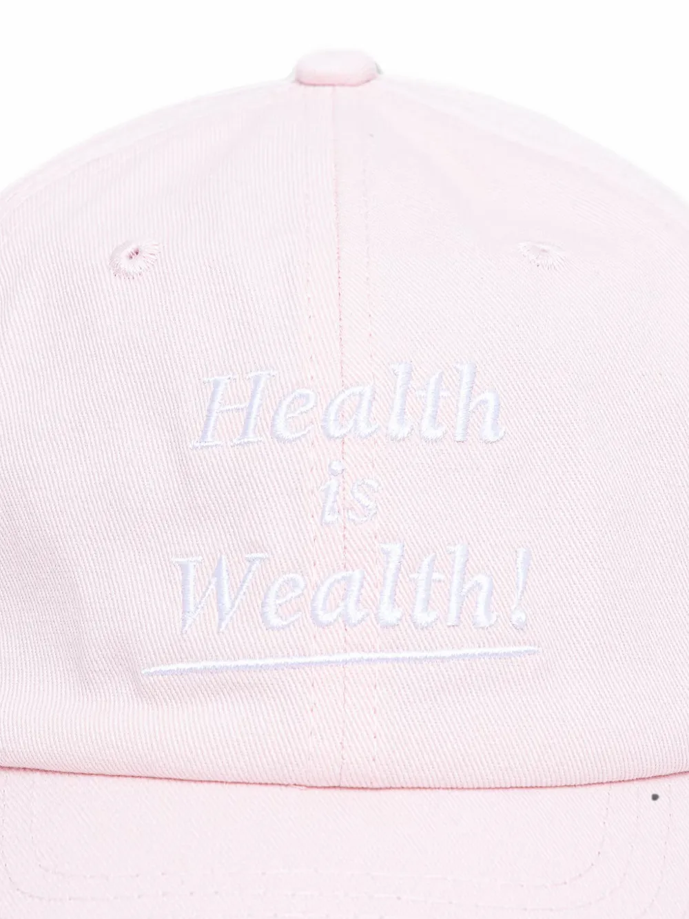Sporty & Rich Health is Wealth honkbalpet met geborduurde tekst Roze