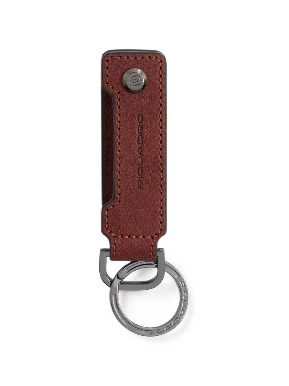 PIQUADRO logo-engraved leather keyring