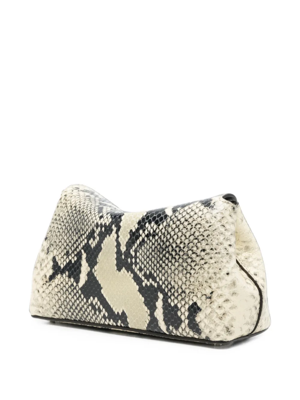TOTEME Leren mini-clutch met slangen-effect Beige