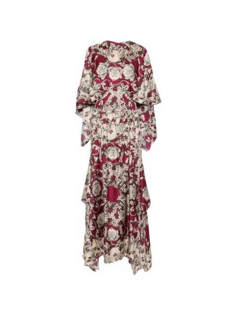 Antonio Marras floral-print cape-sleeve dress