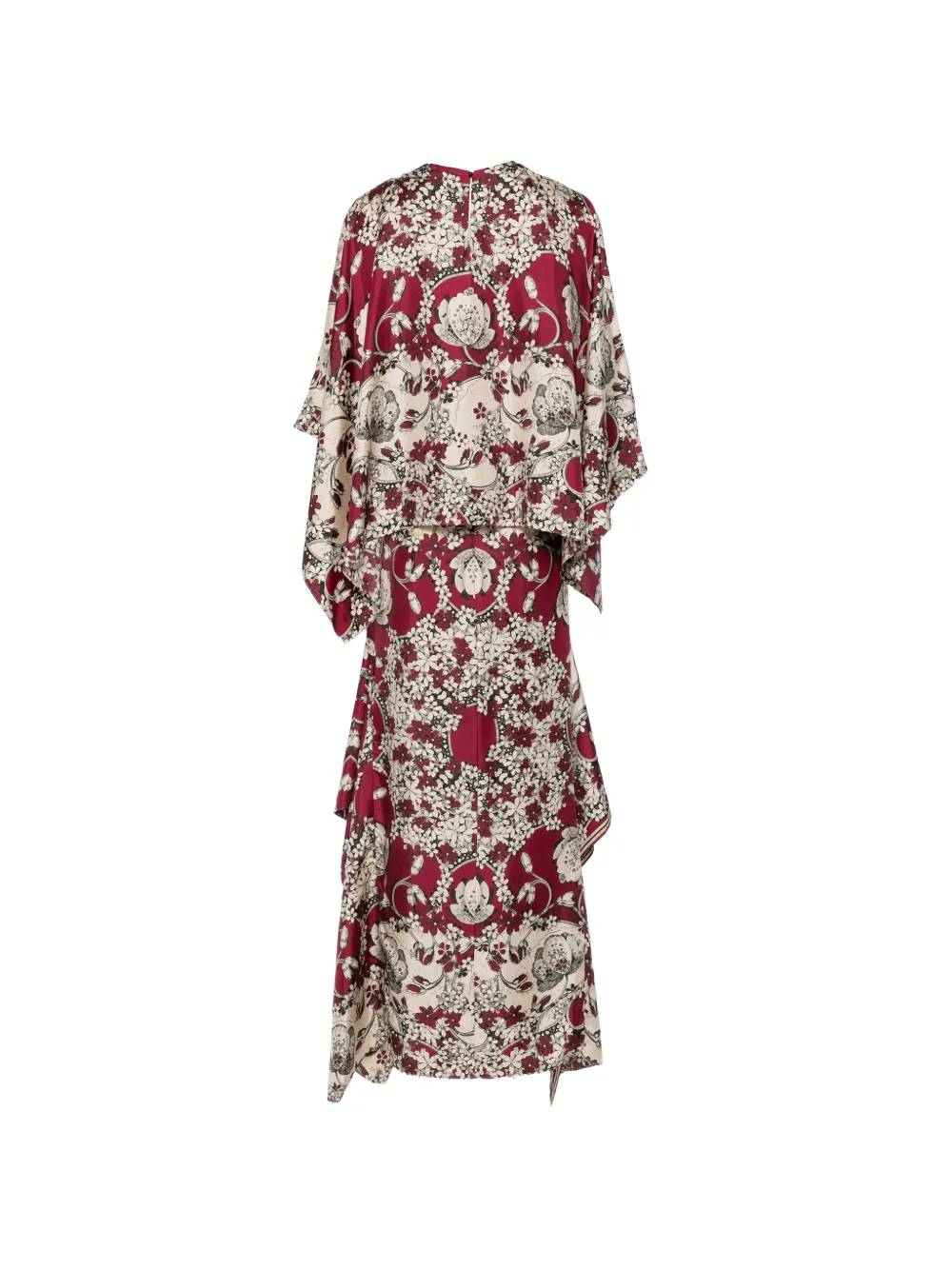 Antonio Marras Jurk met bloemenprint en capemouwen Rood