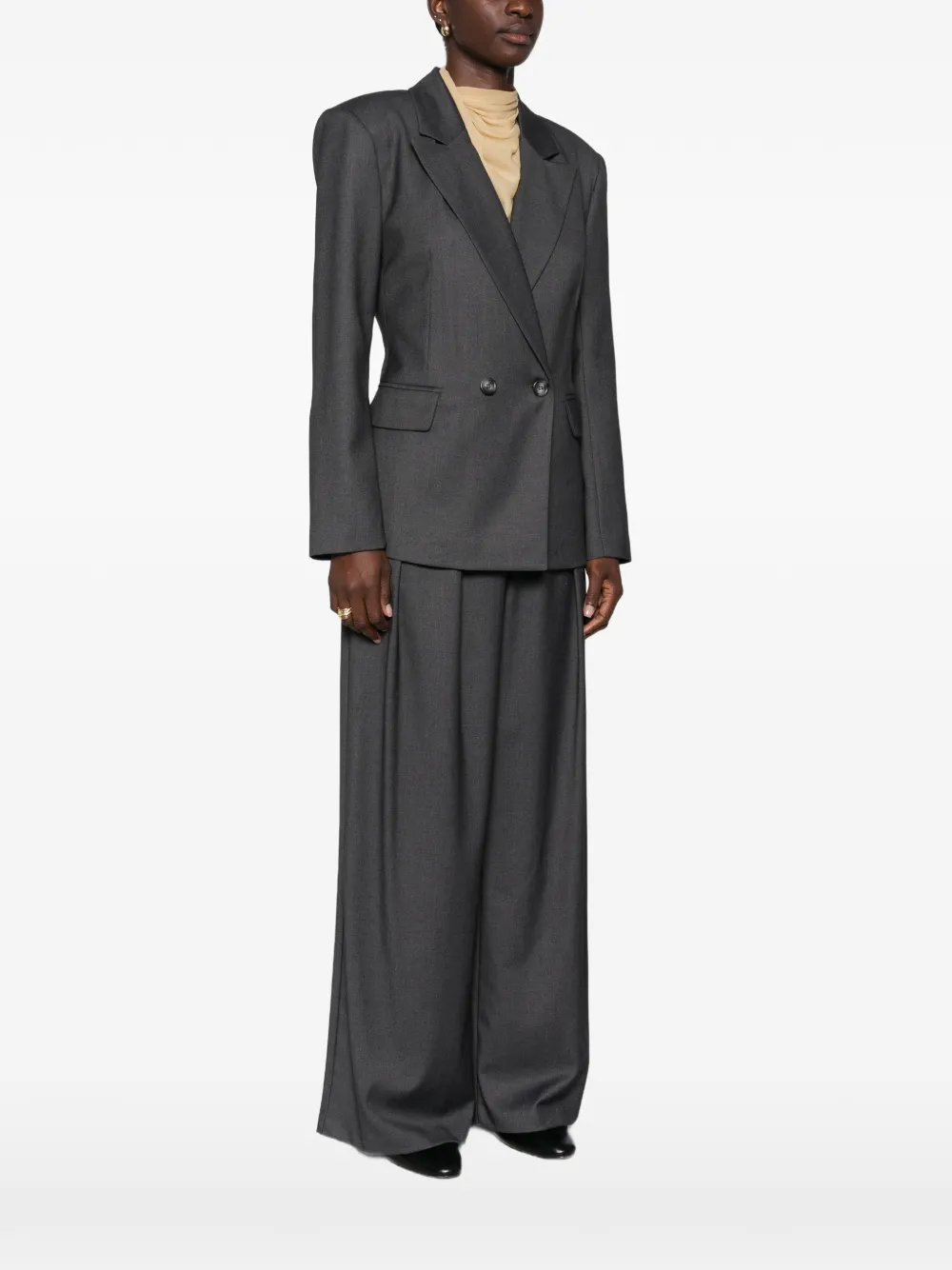 PHILIA LOFT Blazer met dubbele rij knopen en strik Grijs