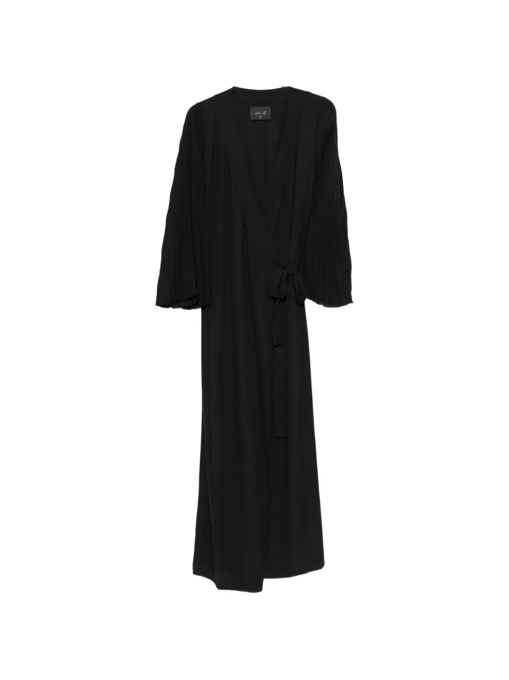 PHILIA LOFT V-neck pleated-sleeve maxi dress