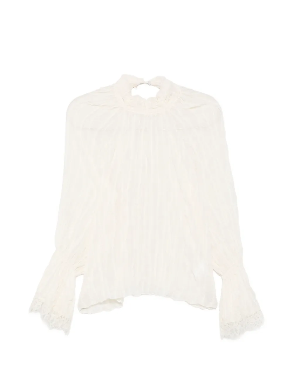 PHILIA LOFT lace-trimmed pleated top