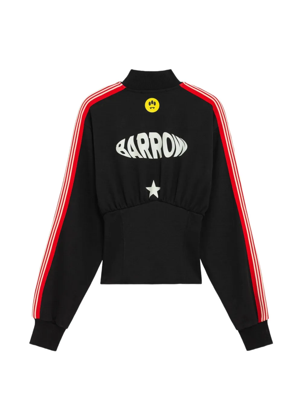 BARROW Sweater met korsettaille rits en logo-print Zwart