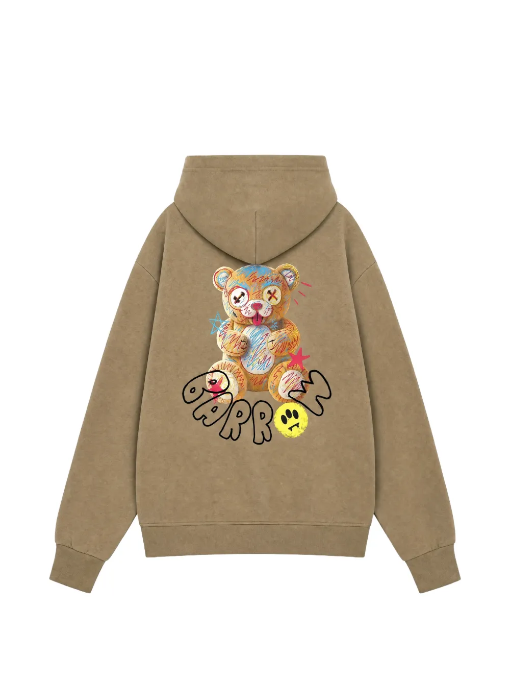 BARROW Hoodie met teddybeer en logo-print Beige