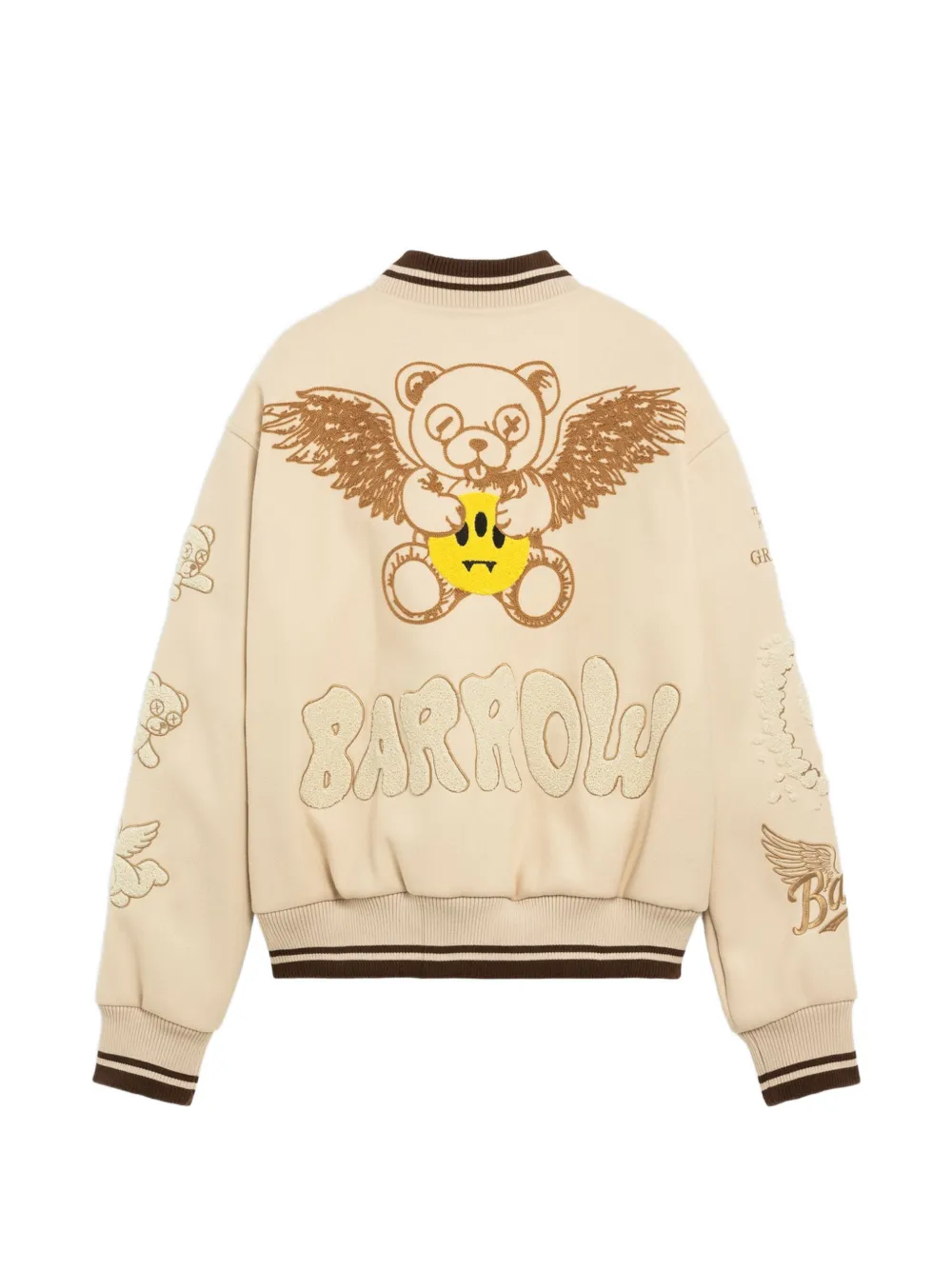 BARROW Bomberjack met geborduurd logo Beige