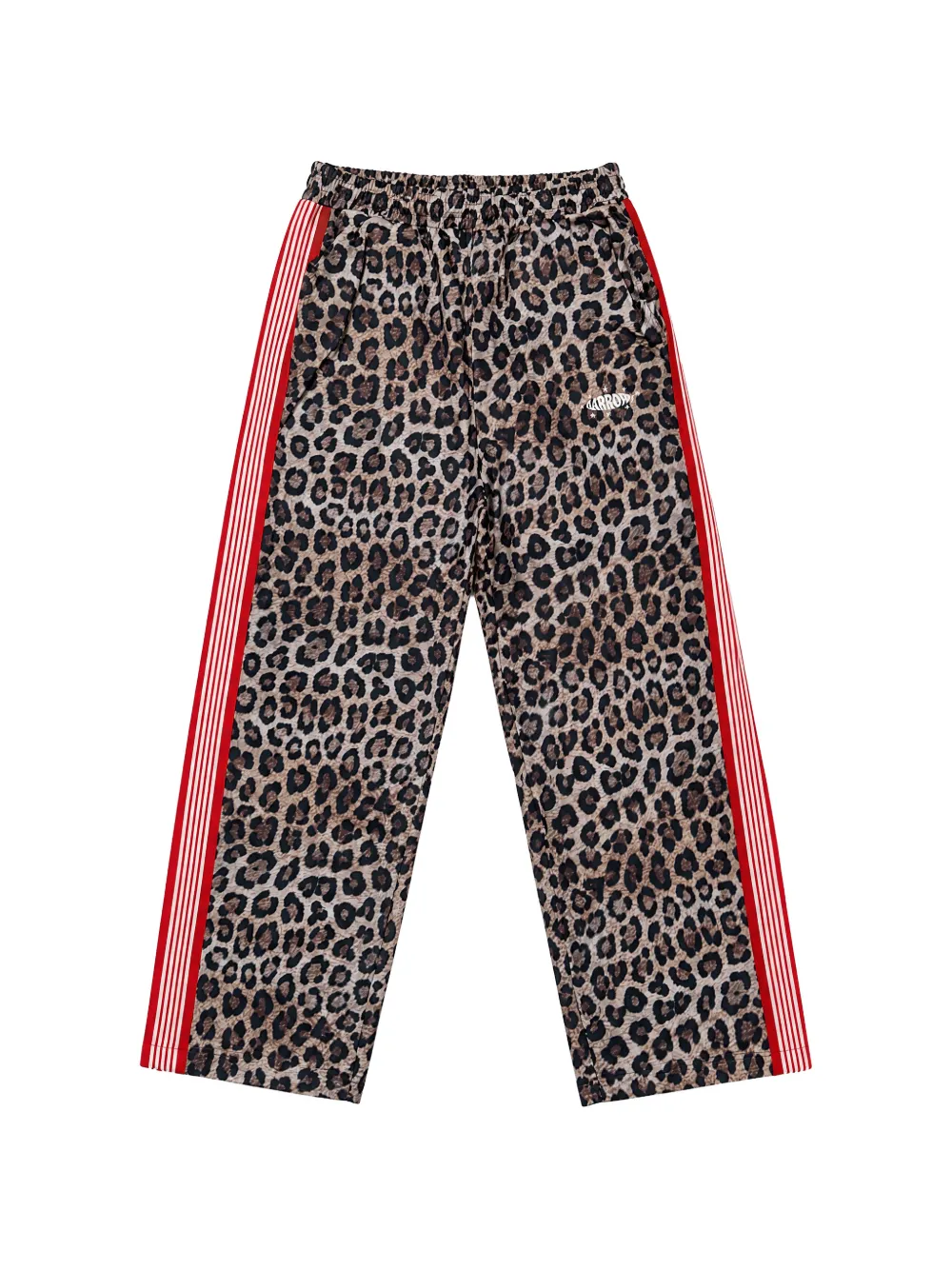 BARROW leopard-print side-stripe track pants