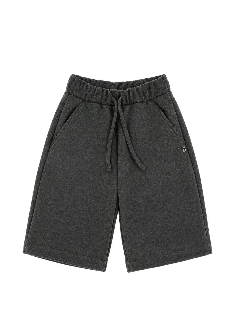 DONDUP KIDS elasticated-waist drawstring shorts - Grigio