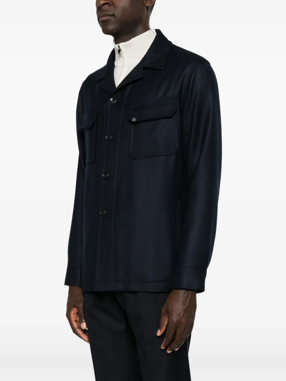 Tagliatore Calvin shirtjack met knopen Blauw