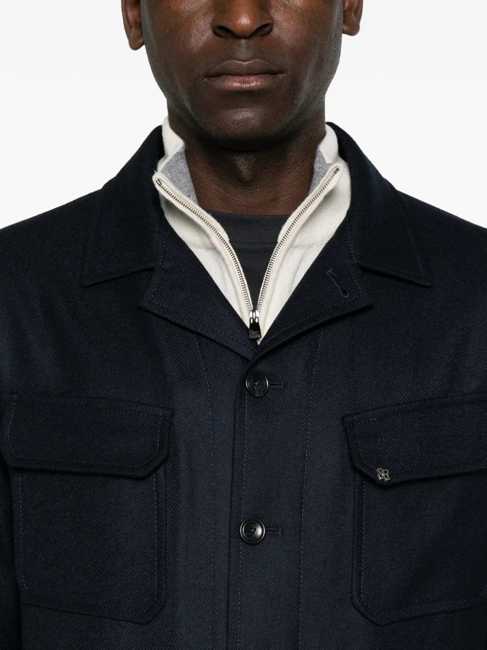 Tagliatore Calvin shirtjack met knopen Blauw