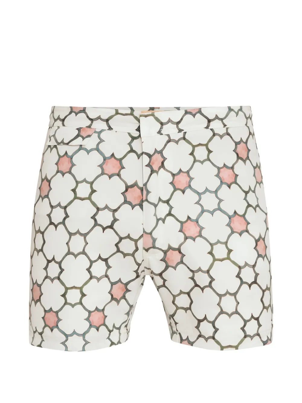 Amir Slama geometric-print tailored shorts - Bianco