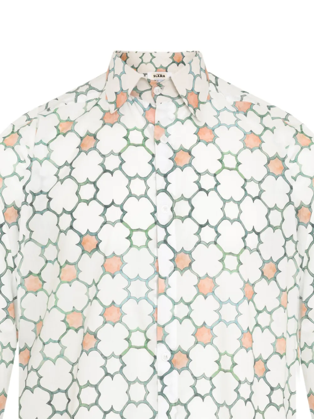 Amir Slama x Avatim overhemd met geometrische print en lange mouwen Wit