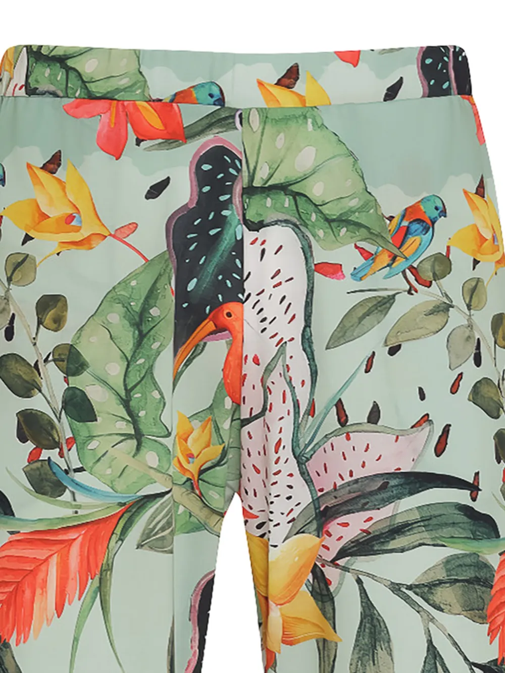 Amir Slama x Avatim broek met wijde pijpen en tropische print Groen