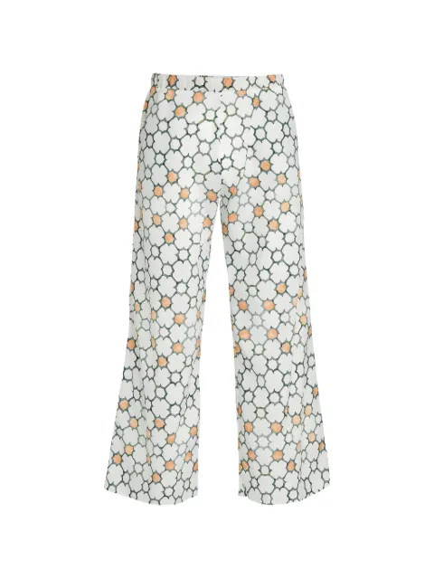Amir Slama x Avatim geometric-print wide-leg trousers