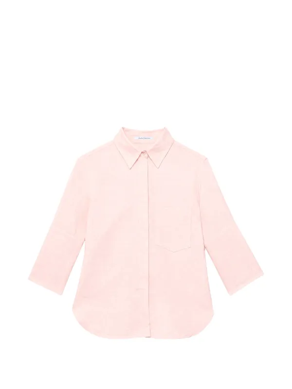 Another Tomorrow French Cuff Blouse in Pink