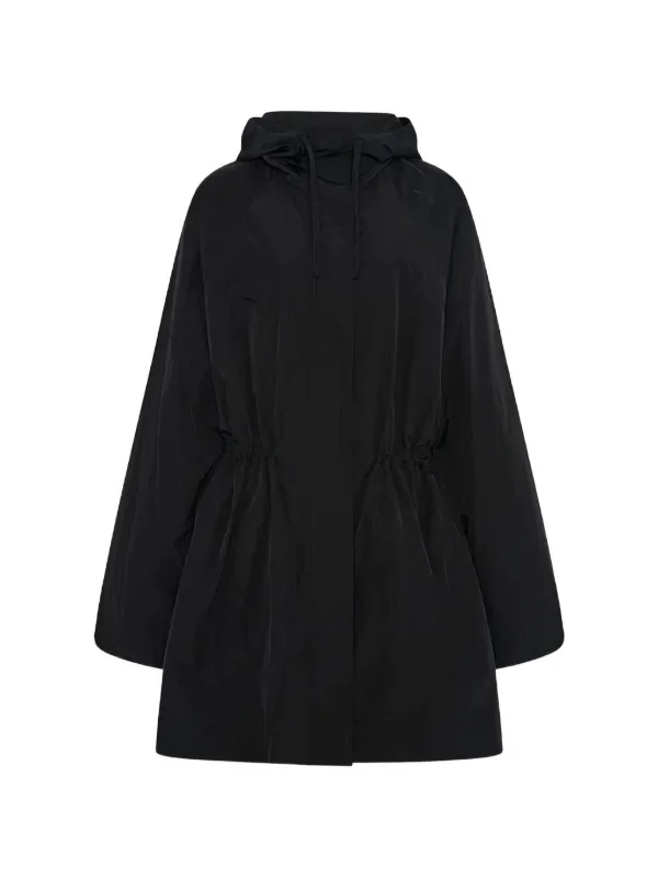 Another Tomorrow Hooded Drawstring Hoodie in Black