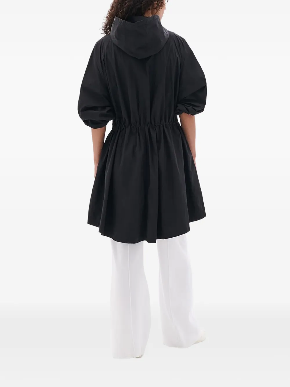 Another Tomorrow Hoodie met trekkoord en capuchon Zwart