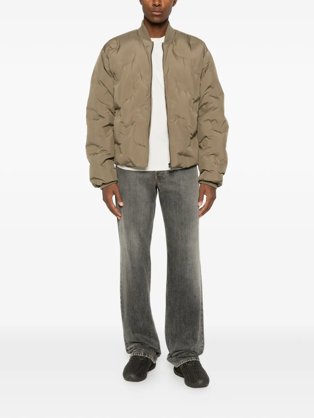 Daily Paper monogram-quilted puffer jacket Groen