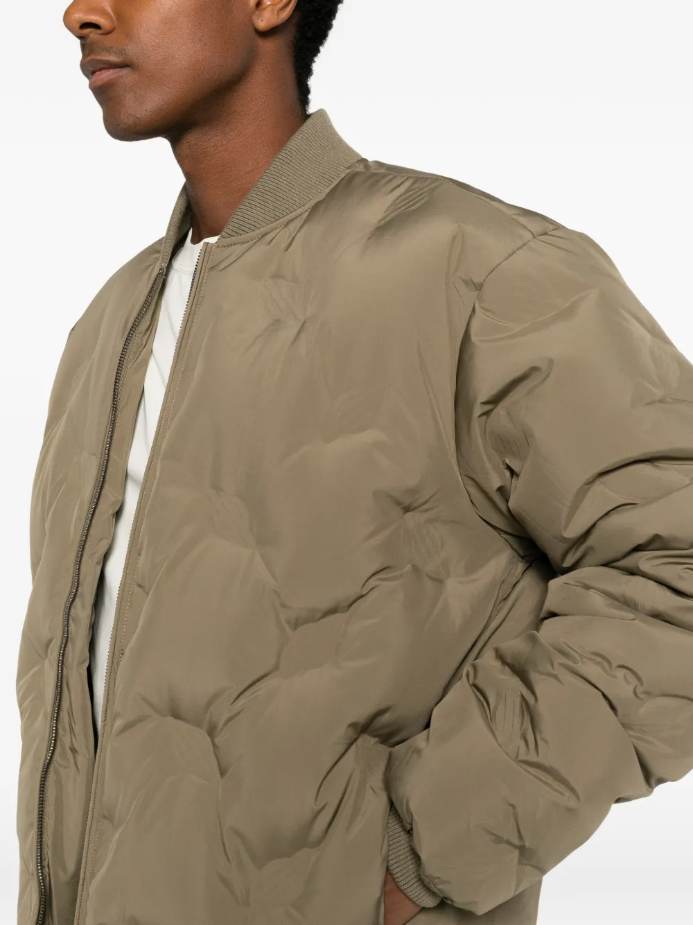 Daily Paper monogram-quilted puffer jacket Groen
