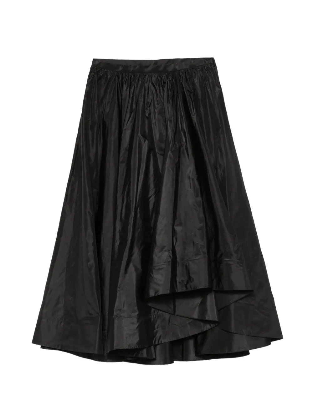 Valentino Garavani asymmetric gathered midi skirt - Nero