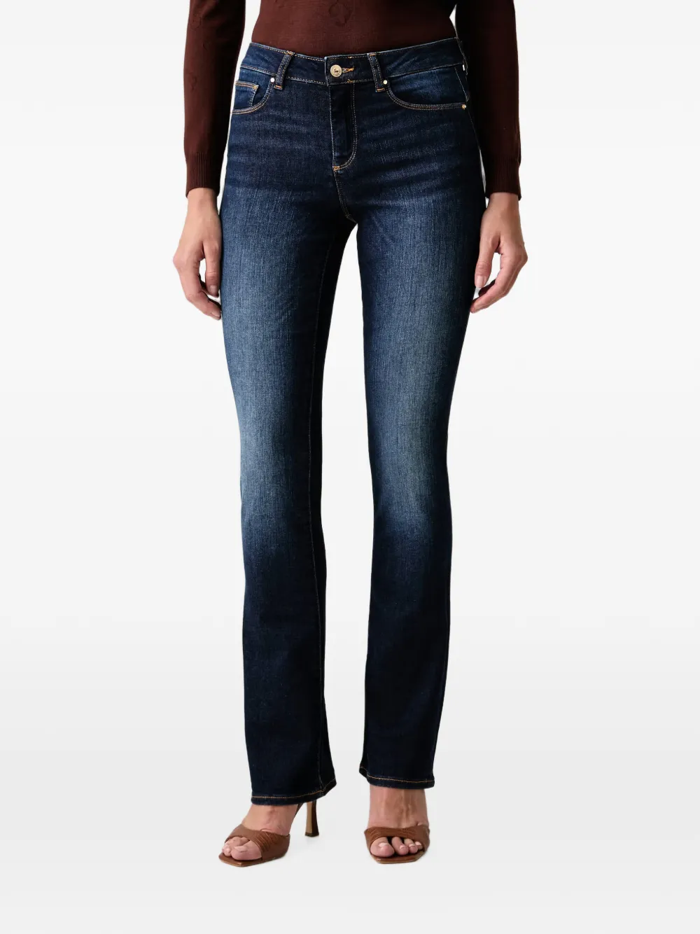Fracomina Faded Bootcut Jeans In Blue