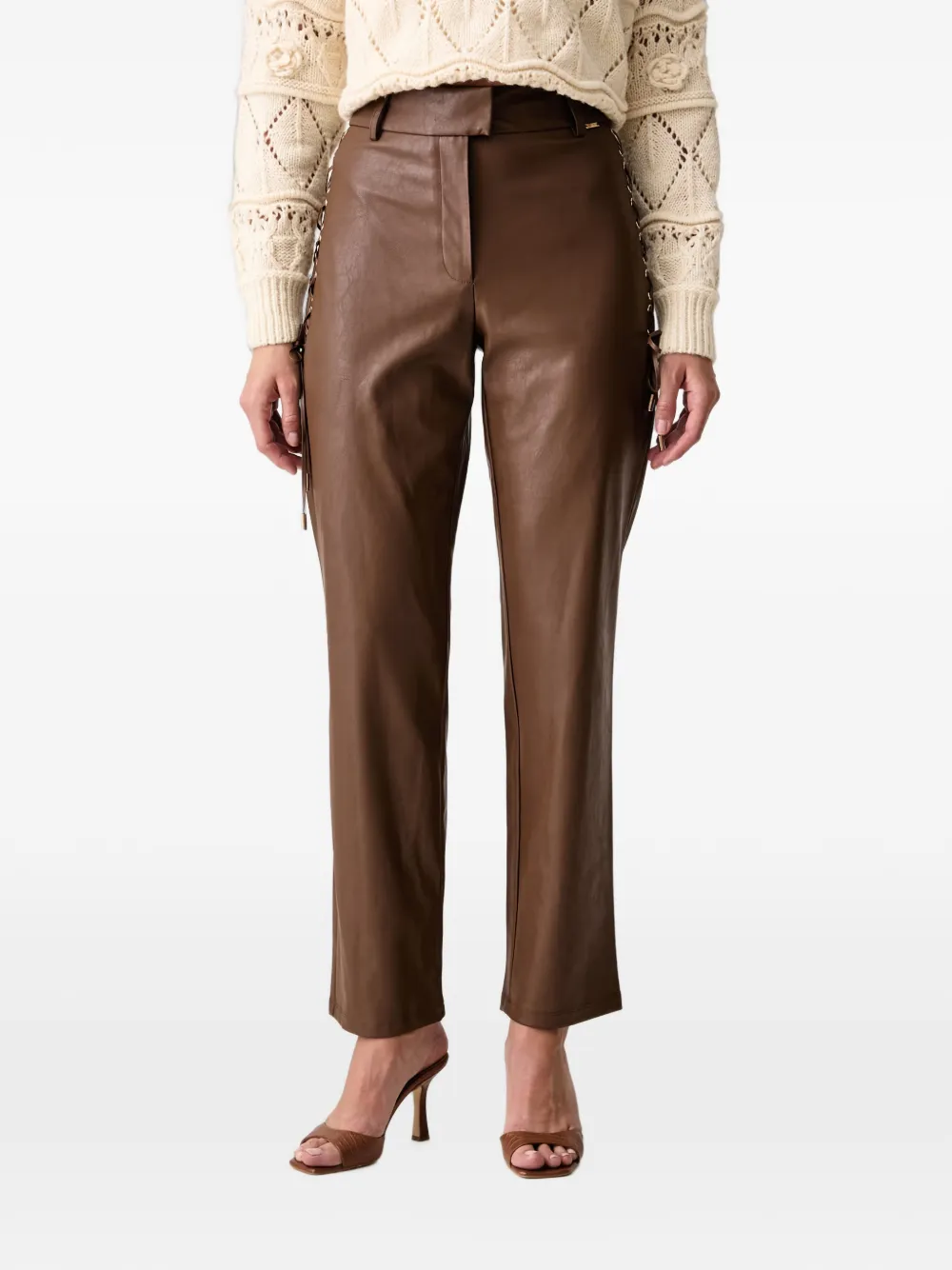 FRACOMINA lace-up straight-leg trousers