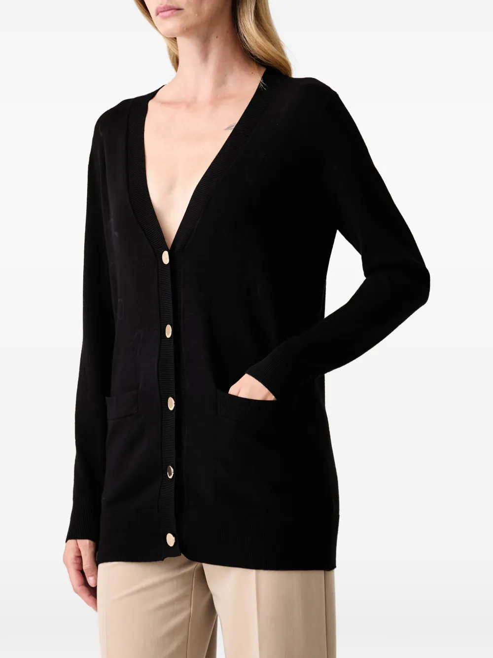 FRACOMINA Vest met V-hals Zwart