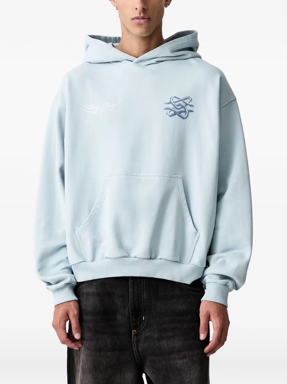 Filling Pieces Bridge The Gap graphic-print drawstring hoodie - Blu
