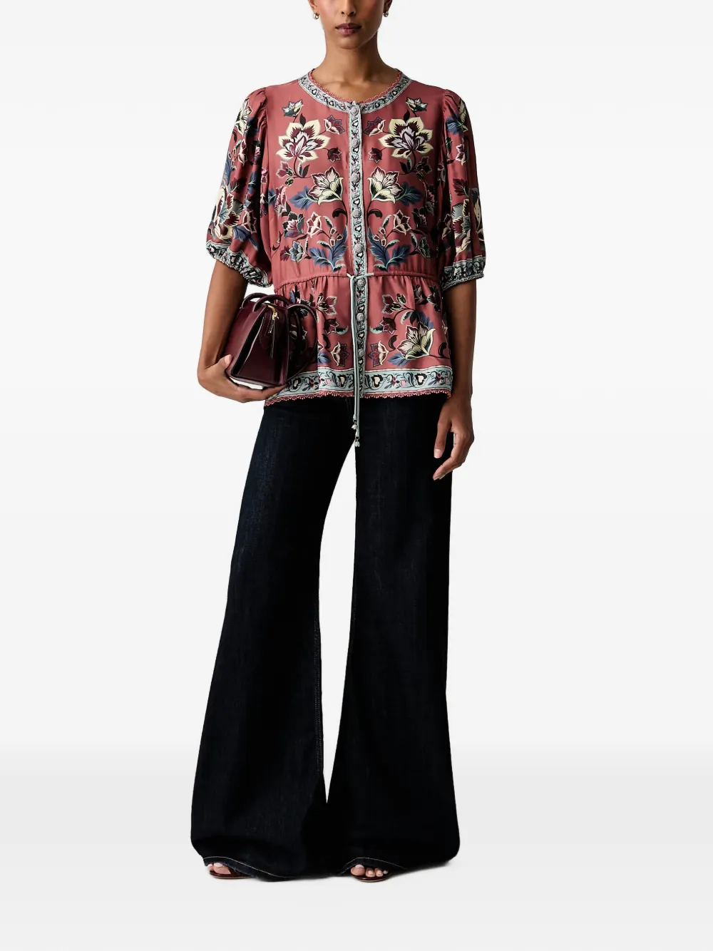 FARM Rio Peplum blouse Roze