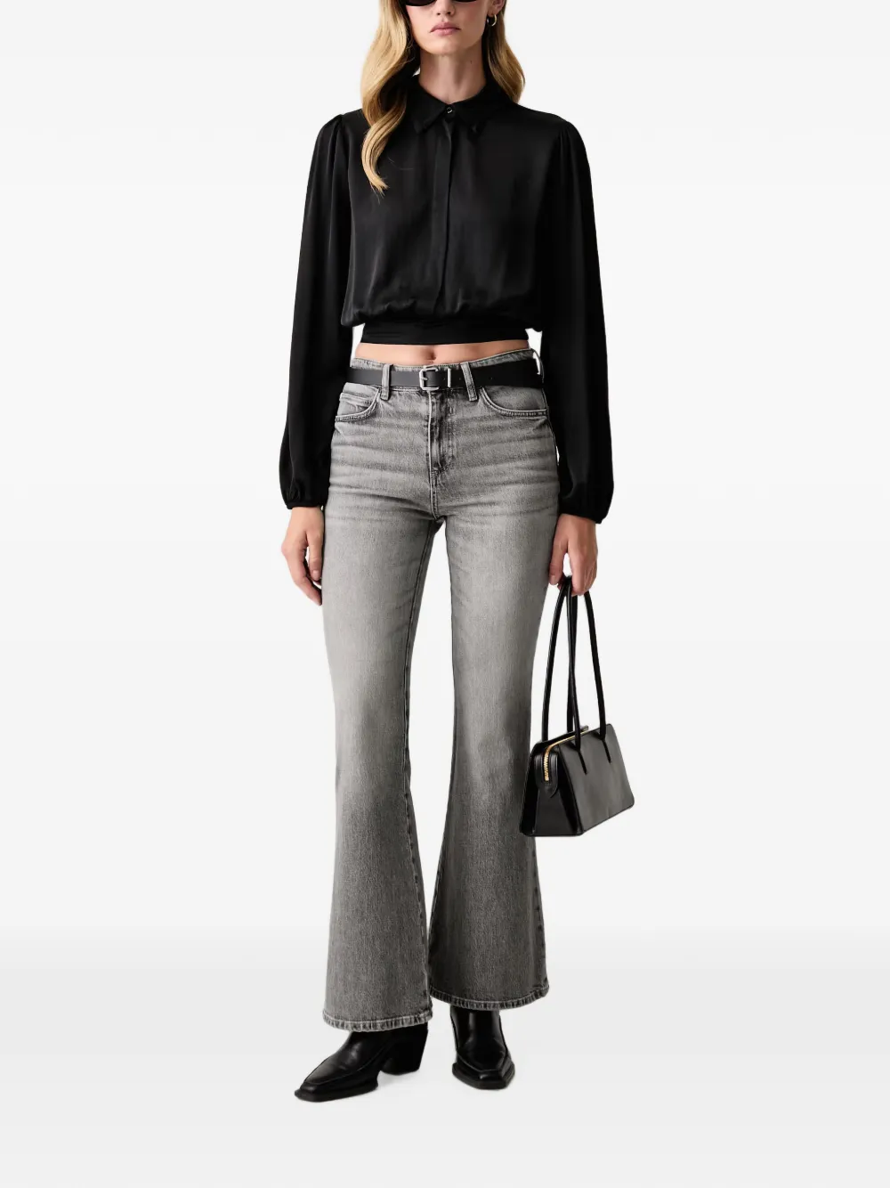 FRACOMINA Cropped blouse Zwart
