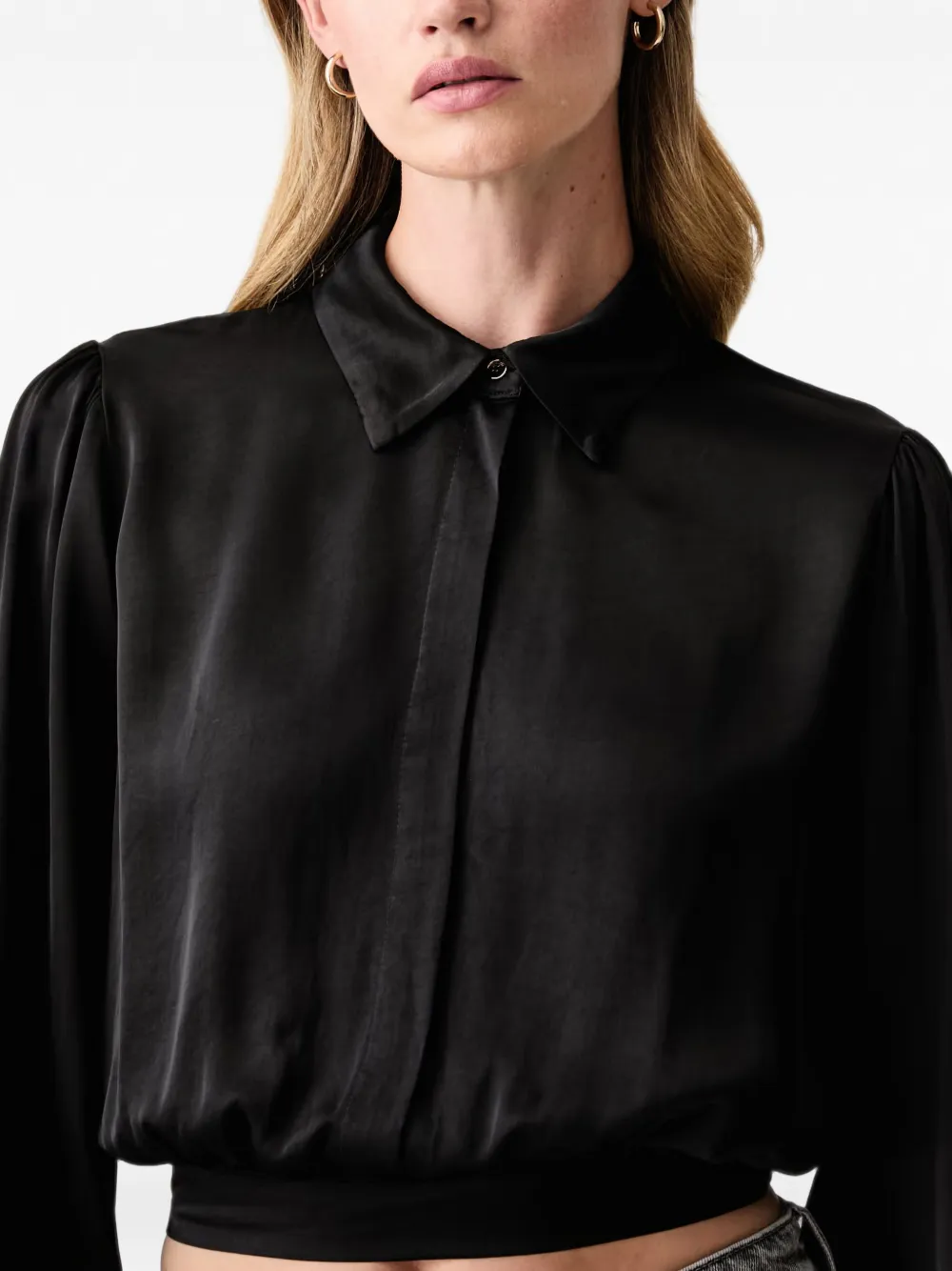 FRACOMINA Cropped blouse Zwart