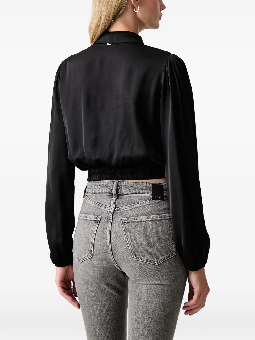 FRACOMINA Cropped blouse Zwart