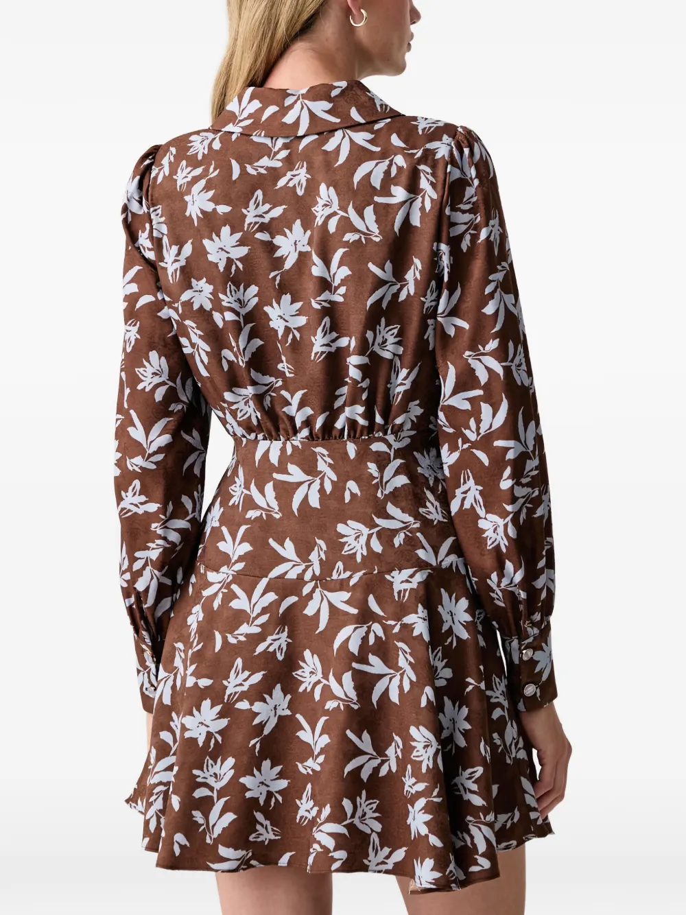 FRACOMINA Wikkeljurk met bloemenprint Bruin