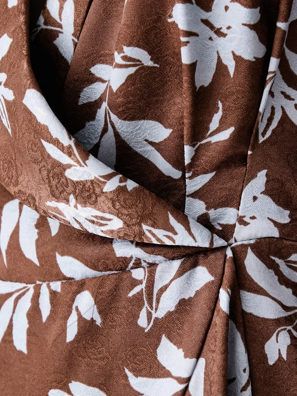 FRACOMINA Wikkeljurk met bloemenprint Bruin