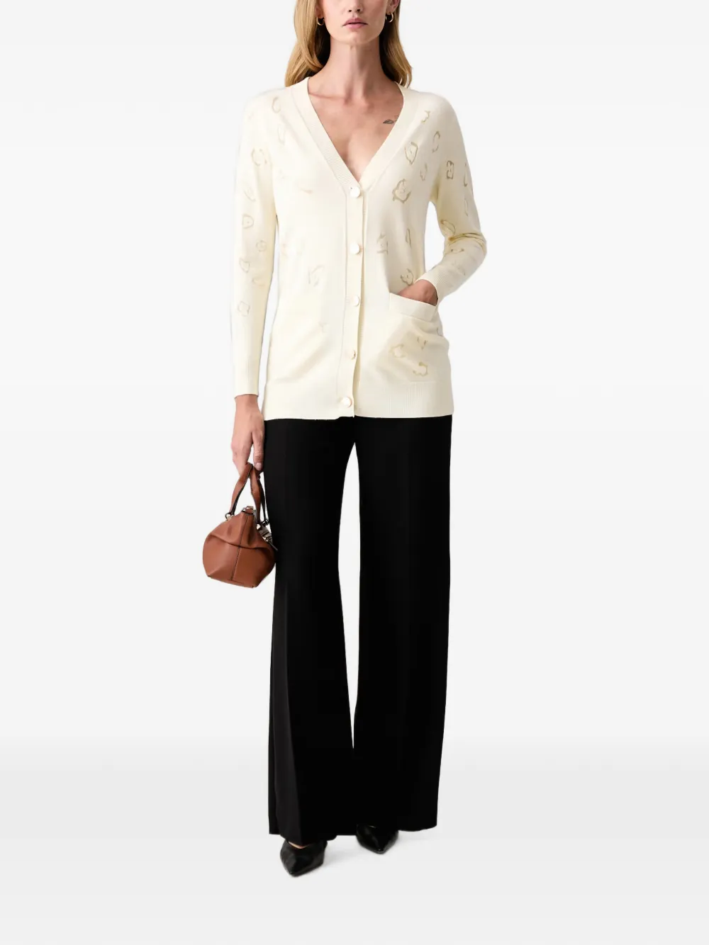 FRACOMINA Vest met luipaardprint Beige