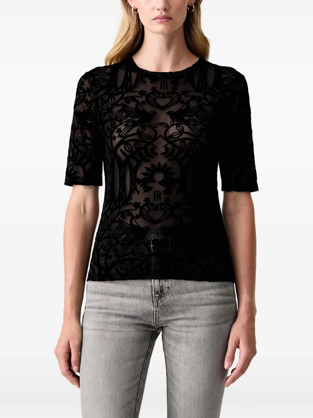 FRACOMINA velvet-flocked T-shirt