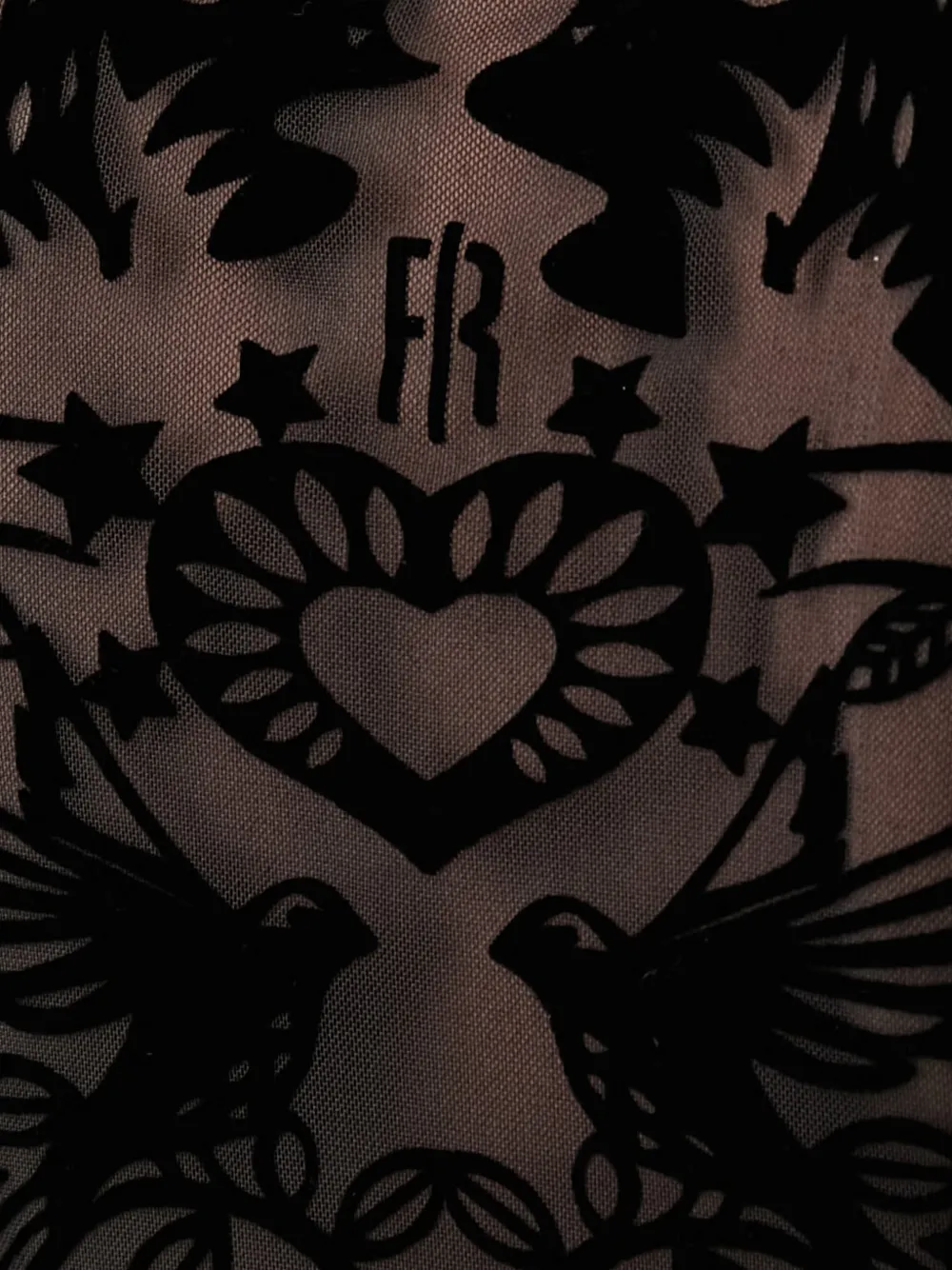 FRACOMINA T-shirt met fluwelen flockprint Zwart
