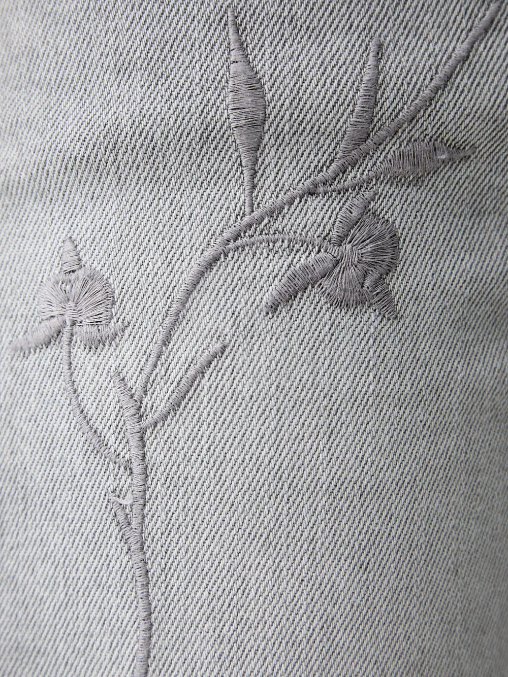 FRACOMINA Jeans met geborduurde bloemen Grijs